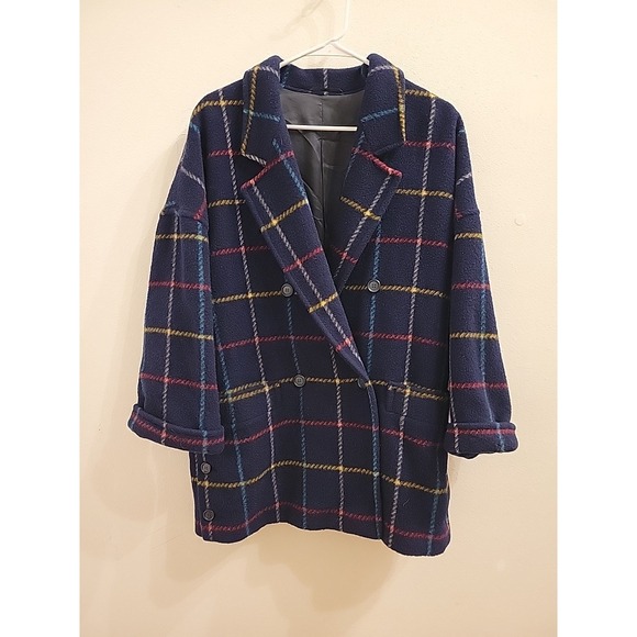 MARELLA Jackets & Blazers - Marella Made in Italy US Size 10 Vintage Wool Lazy Plaid Jacket Oversized Casual